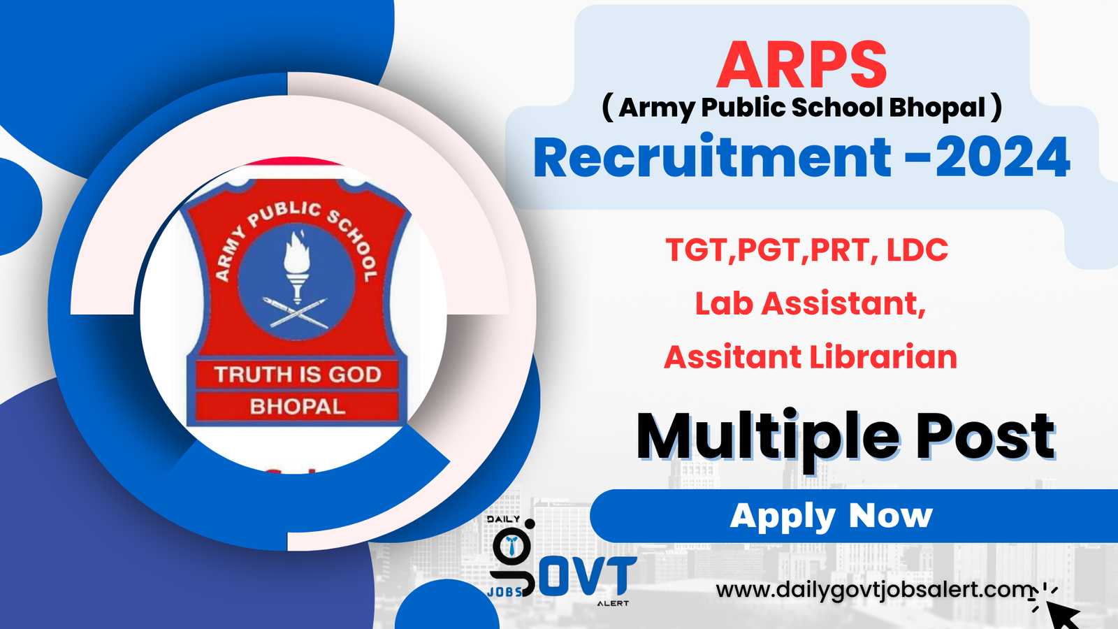 Army Public School Jobs Bhopal 2024 dailygovtjobsalert