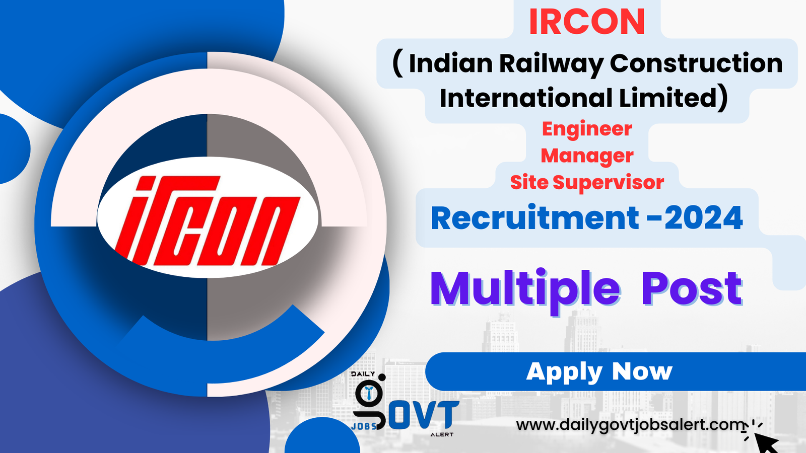 IRCON Recruitment 2024 dailygovtjobsalert