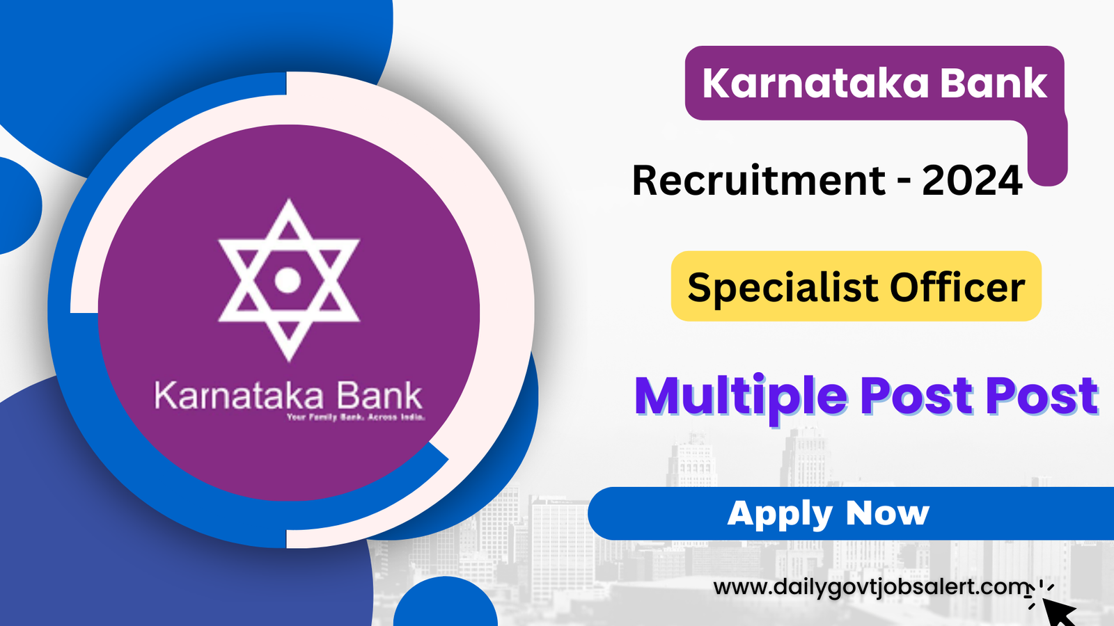 Karnataka Bank Specialist Officer Recruitment 2024